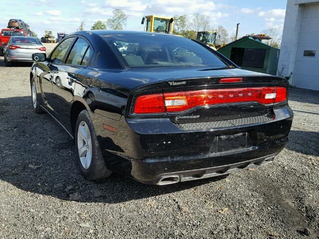 2C3CDXBG5EH350221 - 2014 DODGE CHARGER SE BLACK photo 3