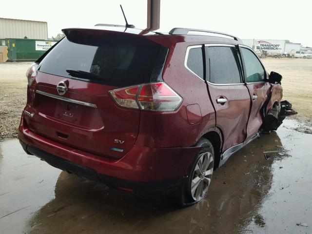 5N1AT2MT1EC827910 - 2014 NISSAN ROGUE S RED photo 4