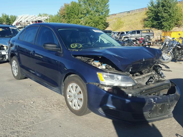 3VW2K7AJ6DM259921 - 2013 VOLKSWAGEN JETTA BASE BLUE photo 1