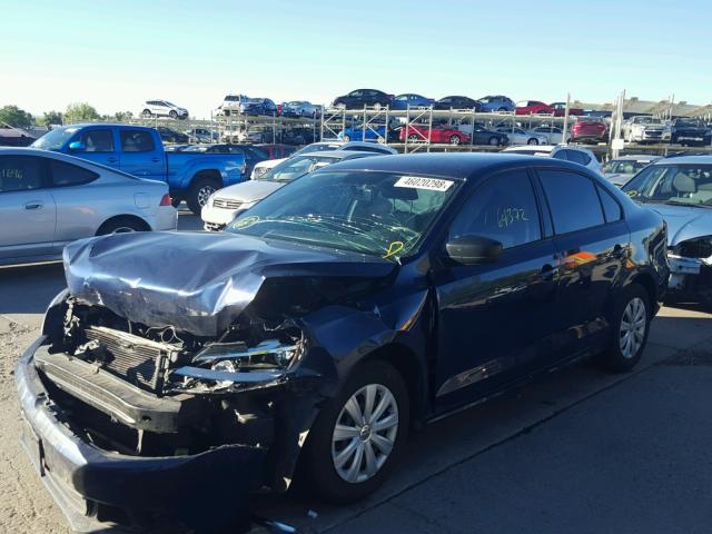 3VW2K7AJ6DM259921 - 2013 VOLKSWAGEN JETTA BASE BLUE photo 2