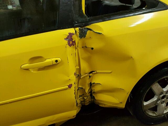 1G1AL15F077214642 - 2007 CHEVROLET COBALT LT YELLOW photo 9