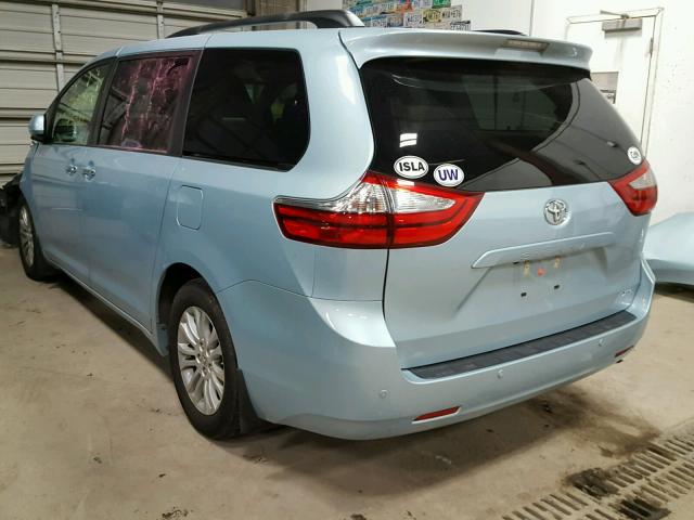 5TDYK3DCXFS539878 - 2015 TOYOTA SIENNA BLUE photo 3