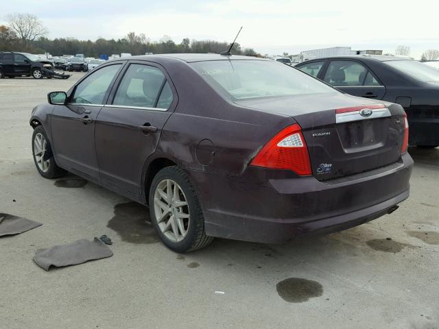 3FAHP0JA8BR252805 - 2011 FORD FUSION SEL BURGUNDY photo 3