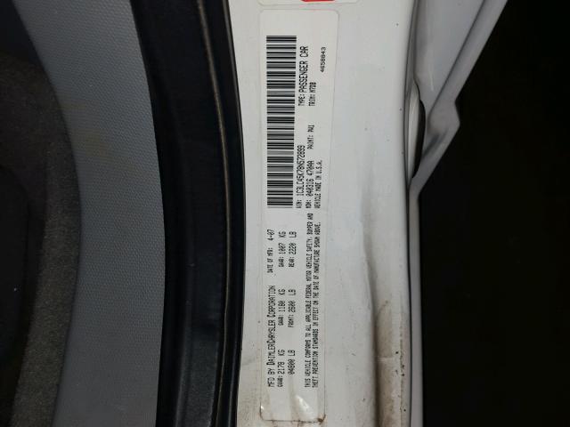 1C3LC45K78N572899 - 2008 CHRYSLER SEBRING WHITE photo 10