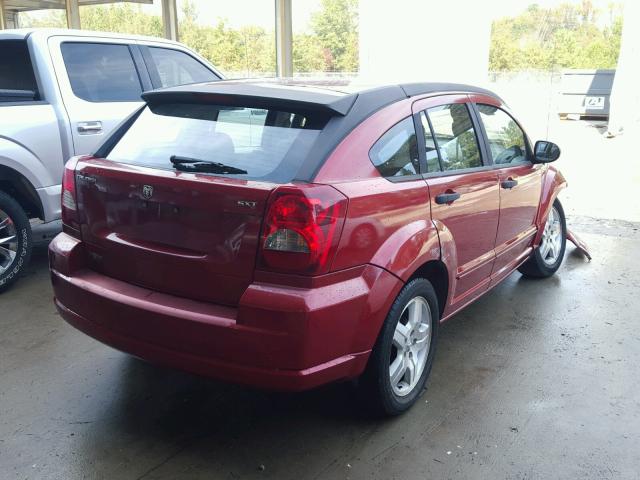 1B3HB48B67D558790 - 2007 DODGE CALIBER BURGUNDY photo 4