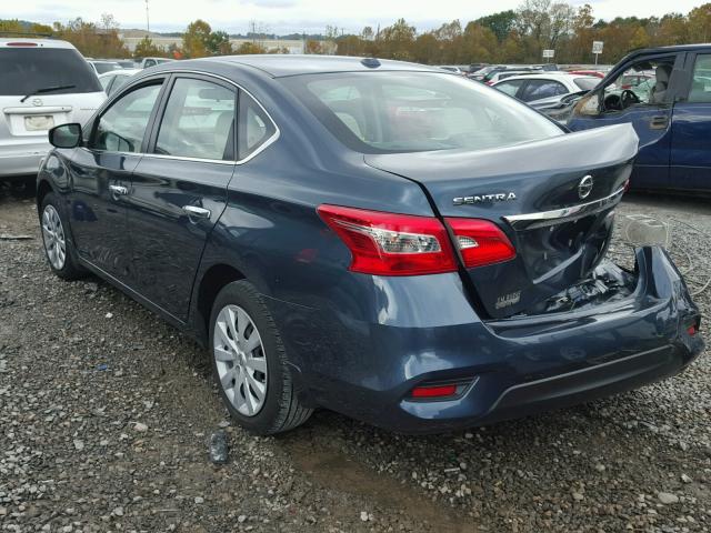 3N1AB7AP9GY323338 - 2016 NISSAN SENTRA S BLUE photo 3