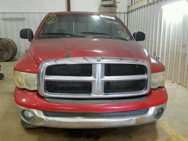 1D7HA18N54S655230 - 2004 DODGE RAM 1500 S RED photo 9