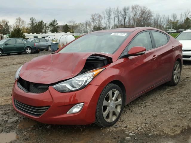 KMHDH4AE3CU306582 - 2012 HYUNDAI ELANTRA GL RED photo 2