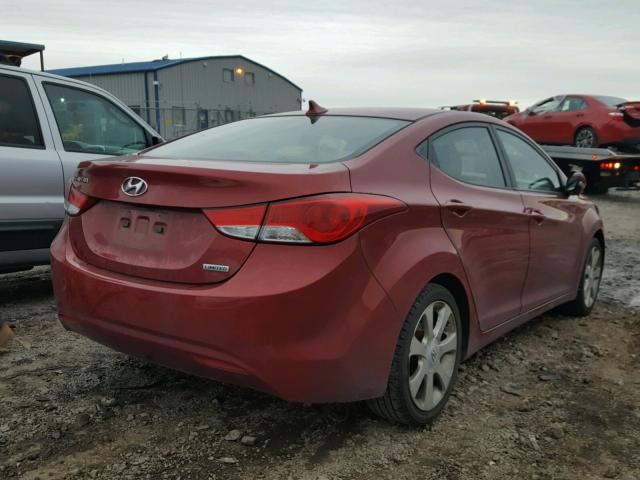 KMHDH4AE3CU306582 - 2012 HYUNDAI ELANTRA GL RED photo 4