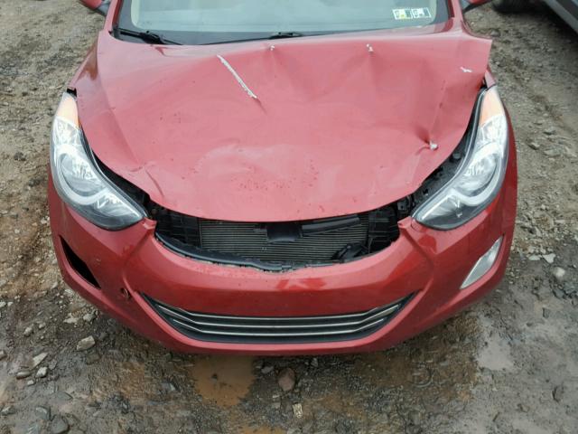 KMHDH4AE3CU306582 - 2012 HYUNDAI ELANTRA GL RED photo 7