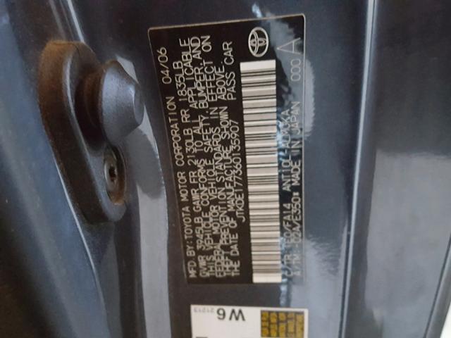 JTKDE177360135907 - 2006 TOYOTA SCION TC 灰色 照片 10