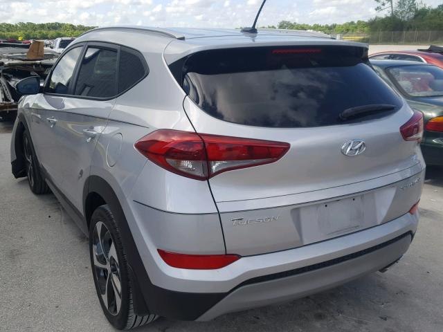 KM8J33A27HU272994 - 2017 HYUNDAI TUCSON LIM SILVER photo 3