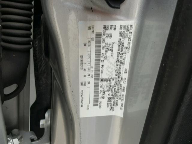 1FADP3F22DL230706 - 2013 FORD FOCUS SE SILVER photo 10