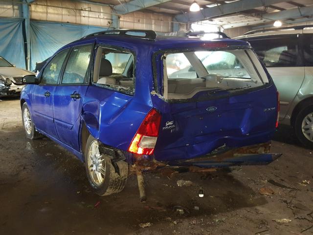 1FAHP36N66W118553 - 2006 FORD FOCUS ZXW BLUE photo 3