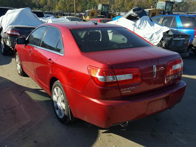 3LNHM28T58R637040 - 2008 LINCOLN MKZ RED photo 3