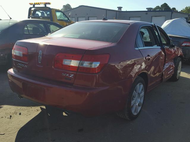 3LNHM28T58R637040 - 2008 LINCOLN MKZ RED photo 4