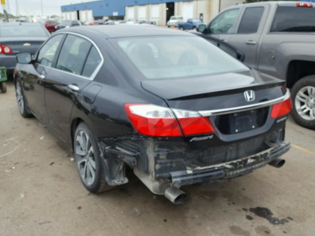 1HGCR2F54EA015637 - 2014 HONDA ACCORD BLACK photo 3