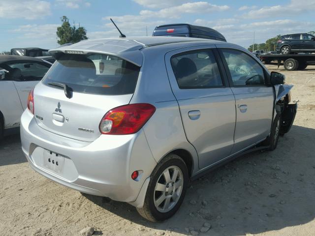 ML32A4HJ7FH049140 - 2015 MITSUBISHI MIRAGE ES SILVER photo 4