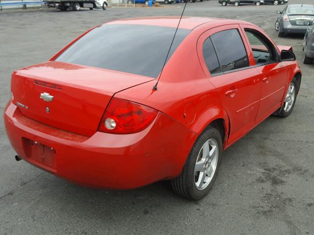 1G1AT58H197154958 - 2009 CHEVROLET COBALT LT RED photo 4