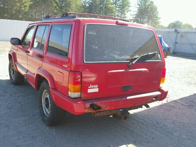 1J4FF68S7XL640887 - 1999 JEEP CHEROKEE S RED photo 3