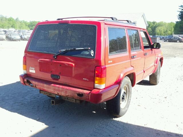 1J4FF68S7XL640887 - 1999 JEEP CHEROKEE S RED photo 4
