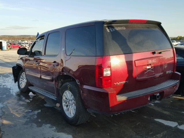 1GKFK13588R184309 - 2008 GMC YUKON HYBR MAROON photo 3