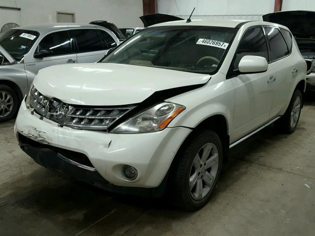 JN8AZ08T87W521939 - 2007 NISSAN MURANO SL WHITE photo 2