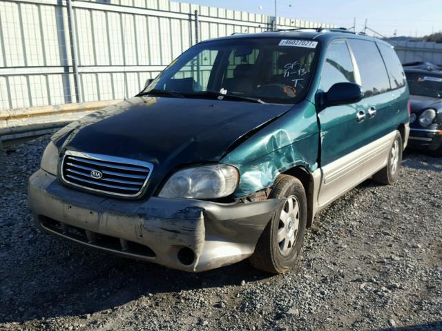 KNDUP131436426878 - 2003 KIA SEDONA EX GREEN photo 2