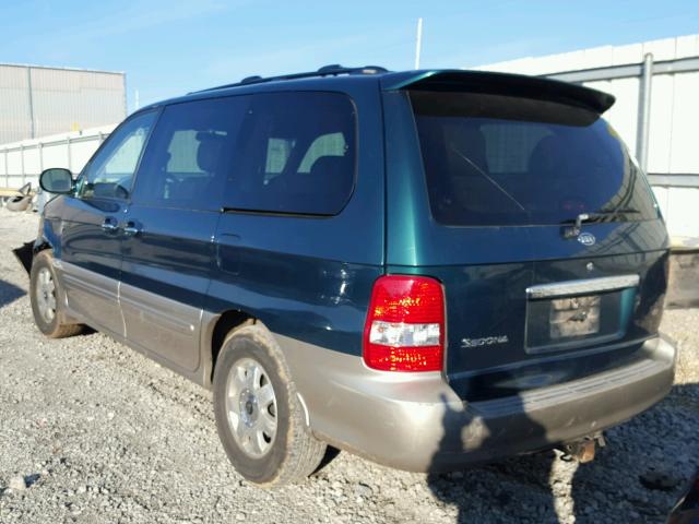 KNDUP131436426878 - 2003 KIA SEDONA EX GREEN photo 3