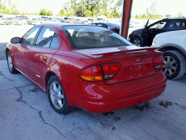 1G3NL52T51C148159 - 2001 OLDSMOBILE ALERO GL RED photo 3