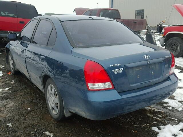 KMHDN45D63U516233 - 2003 HYUNDAI ELANTRA GL TEAL photo 3