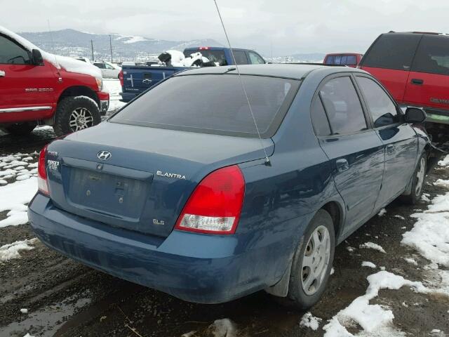 KMHDN45D63U516233 - 2003 HYUNDAI ELANTRA GL TEAL photo 4