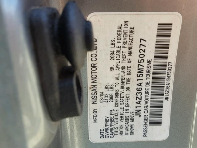 JN1AZ36A15M750277 - 2005 NISSAN 350Z ROADS GRAY photo 10