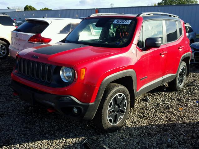 ZACCJBCT2FPB27475 - 2015 JEEP RENEGADE T RED photo 2