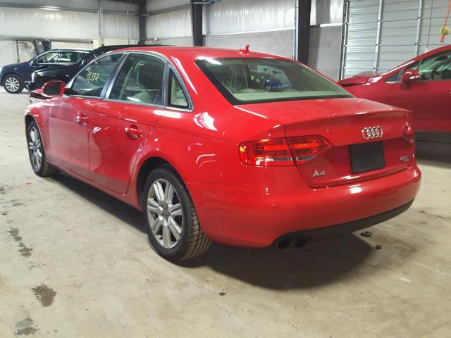 WAUBFAFL0AN004727 - 2010 AUDI A4 PREMIUM RED photo 3