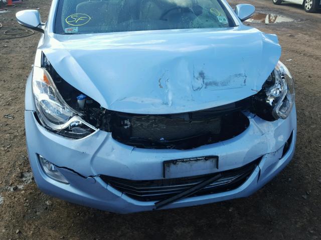 KMHDH4AE4CU299299 - 2012 HYUNDAI ELANTRA BLUE photo 9