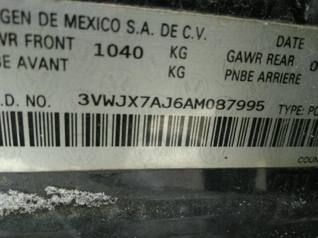 3VWJX7AJ6AM087995 - 2010 VOLKSWAGEN JETTA S Mavi foto 9