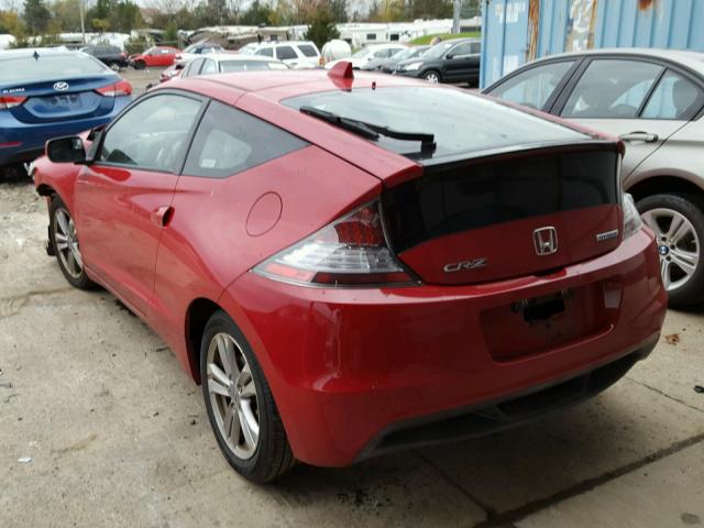 JHMZF1D67BS006278 - 2011 HONDA CR-Z EX RED photo 3