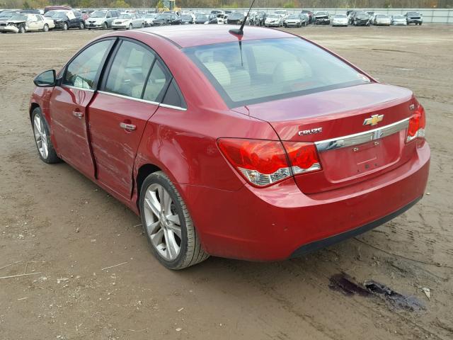 1G1PH5SC5C7366147 - 2012 CHEVROLET CRUZE LTZ MAROON photo 3