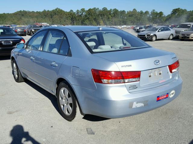 5NPET46C18H392717 - 2008 HYUNDAI SONATA BLUE photo 3