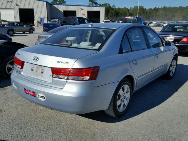 5NPET46C18H392717 - 2008 HYUNDAI SONATA BLUE photo 4