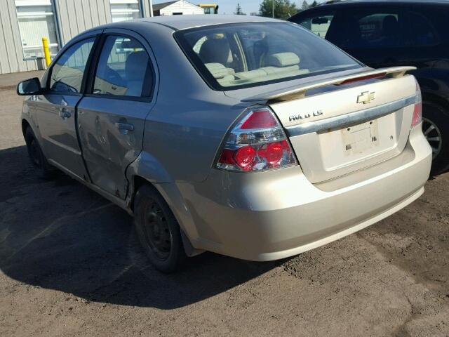 3G1TV55E59L120353 - 2009 CHEVROLET AVEO LS GOLD photo 3