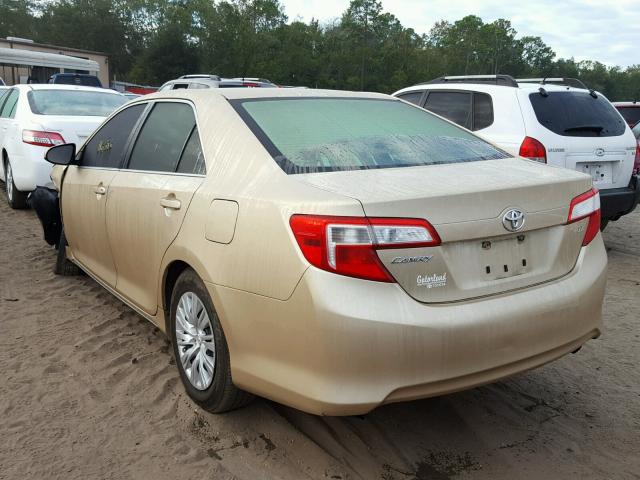 4T1BF1FK2CU030258 - 2012 TOYOTA CAMRY BASE GOLD photo 3
