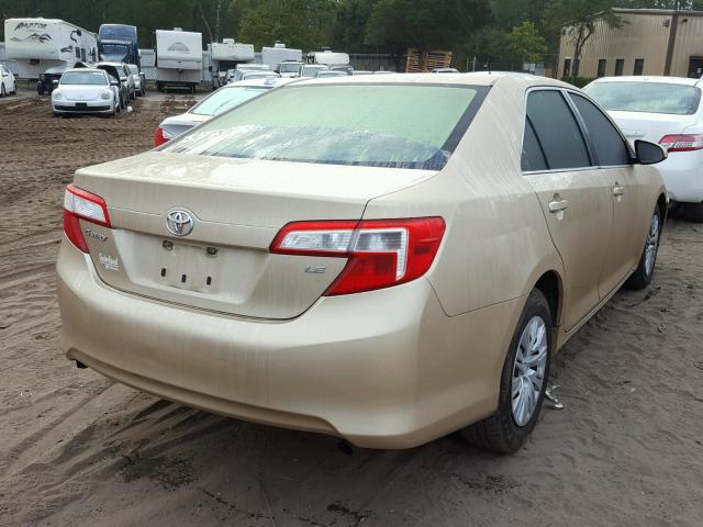4T1BF1FK2CU030258 - 2012 TOYOTA CAMRY BASE GOLD photo 4