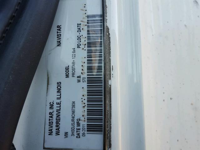 3HSDJSJR4CN673934 - 2012 INTERNATIONAL PROSTAR أبيض صورة 10