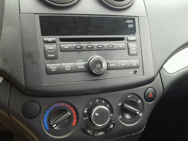 KL1TD5DE4BB130043 - 2011 CHEVROLET AVEO LS WHITE photo 9