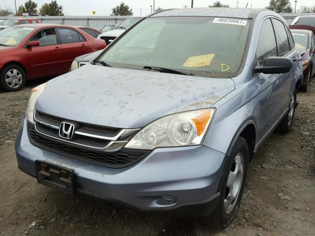 JHLRE4H37BC035704 - 2011 HONDA CR-V LX BLUE photo 2