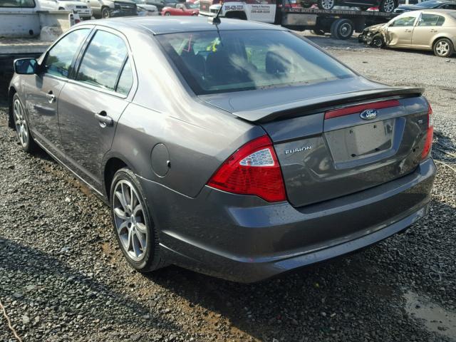 3FAHP0HA3CR325117 - 2012 FORD FUSION SE CHARCOAL photo 3