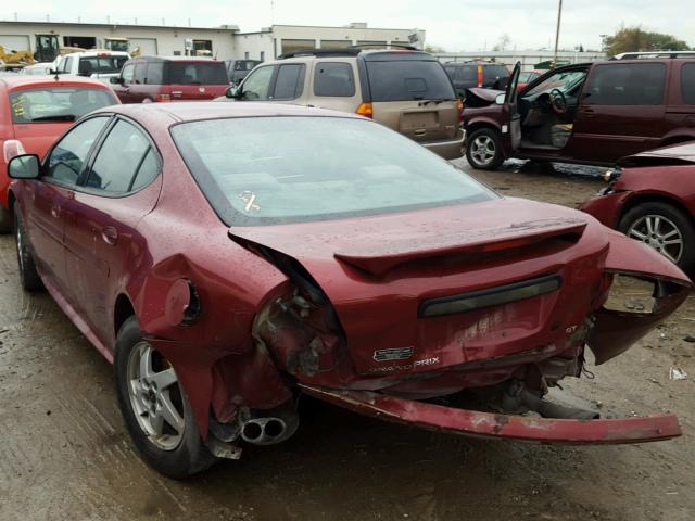 2G2WP522541118660 - 2004 PONTIAC GRAND PRIX MAROON photo 3