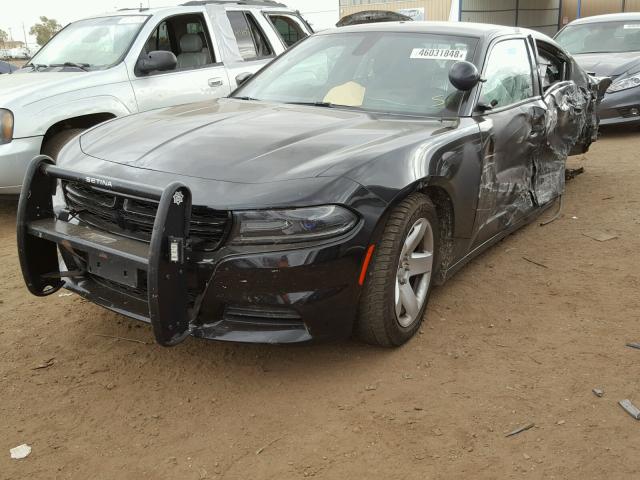 2C3CDXAT4FH841220 - 2015 DODGE CHARGER PO BLACK photo 2